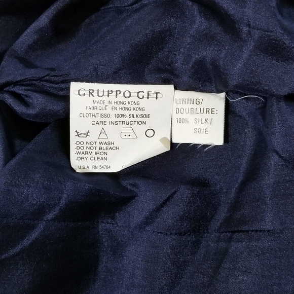 UNGARO Ter Vintage 80s Navy & Multi Silk Floral Print Dress - Picture 9 of 13